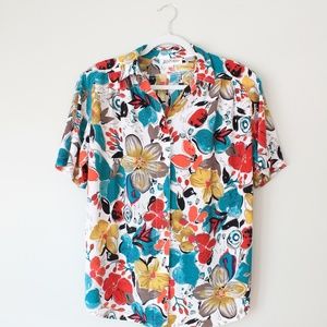 Yves St. Clair 80s Floral Vintage Blouse Size 8